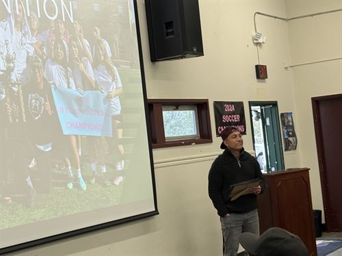 Mr. Solis show flag football team.